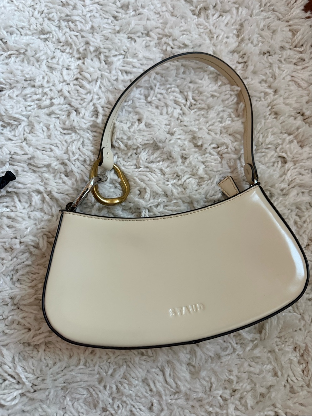 Staud Ollie Cream Shoulder Bag with Gold & Silver Hardware - Picture 6 of 10